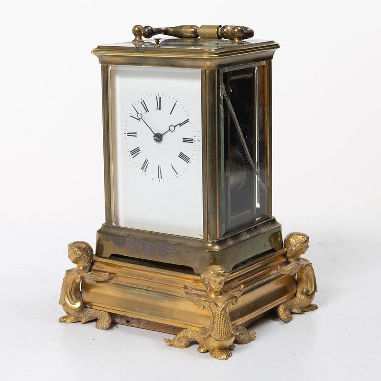 Travel clock, circa 1900.