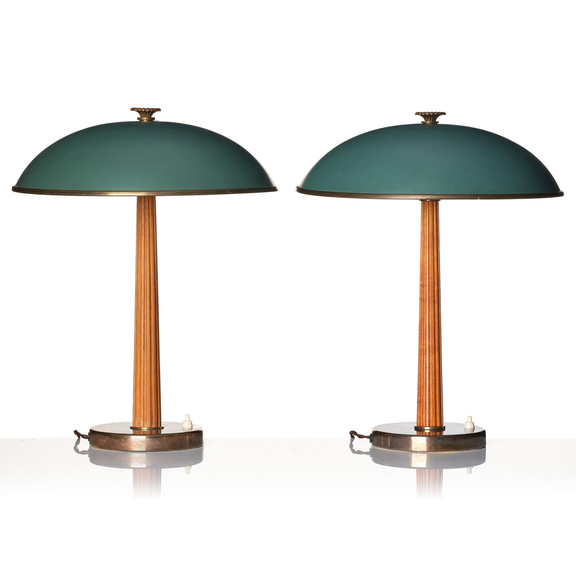 Erik Tidstrand, a pair of table lamps model "29595", Nordiska Kompaniet, 1930s.
