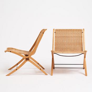 Peter Hvidt & Orla Mølgaard Nielsen, fåtöljer, "X-chair", ett par, modell "6103", Fritz Hansen, Danmark 1968.