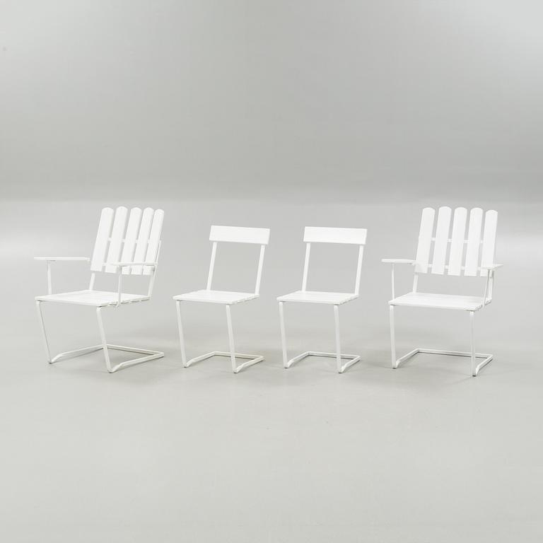A garden furniture set of 5 pcs by Grythyttan, second half of the 20th century.