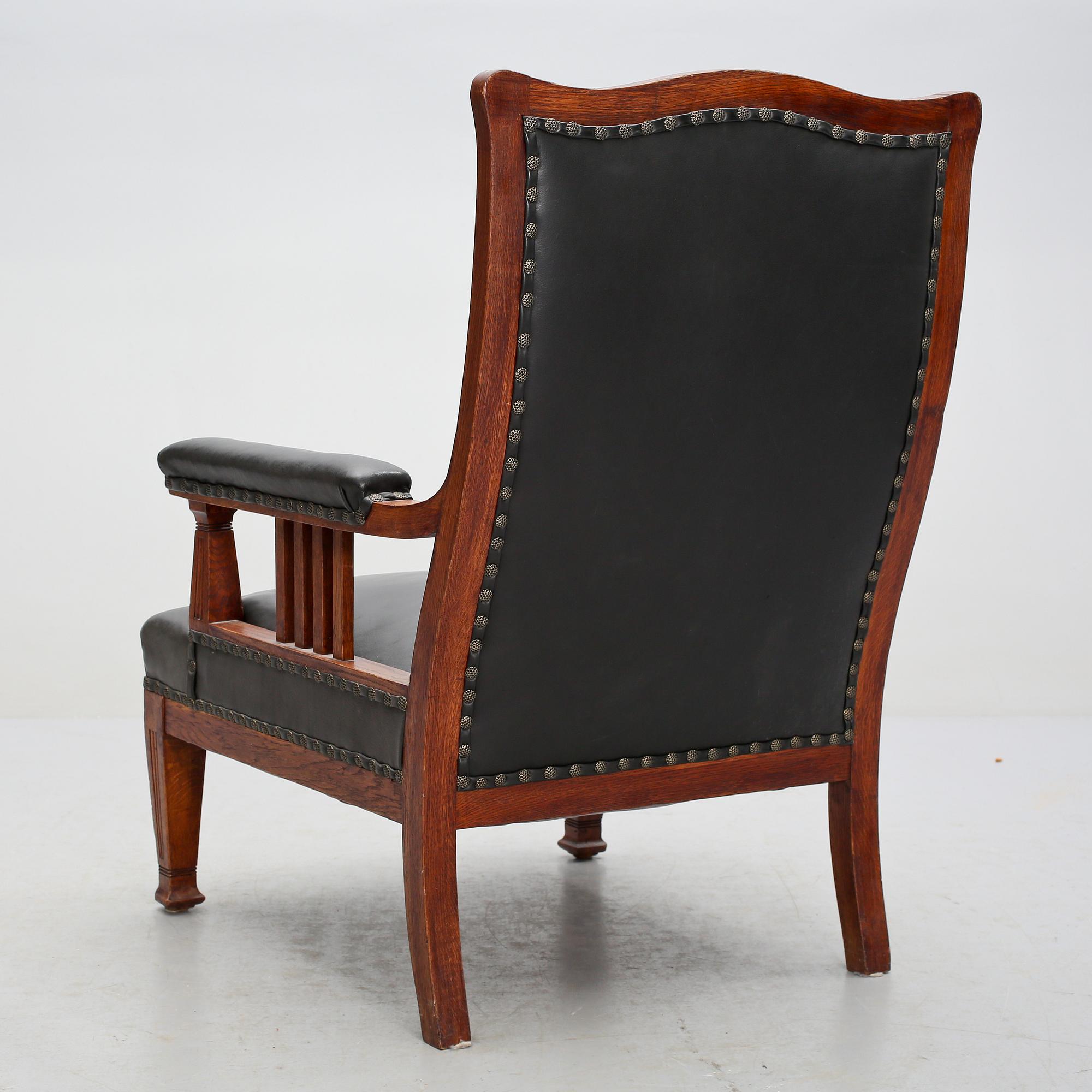 FÅTÖLJ, jugend, tidigt 1900-tal.