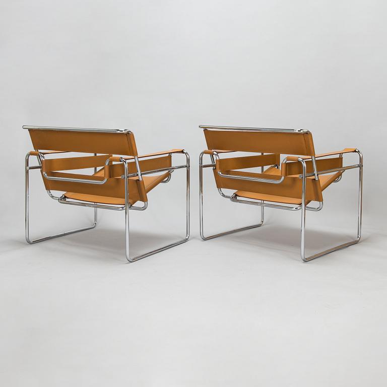 Marcel Breuer, Two "Wassily" armchairs. Gavina, latter part of the 20th century.
