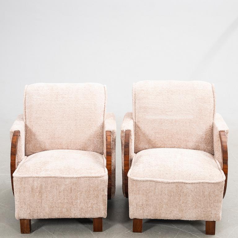 Armchairs, a pair, Art Deco, first half of the 20th century.