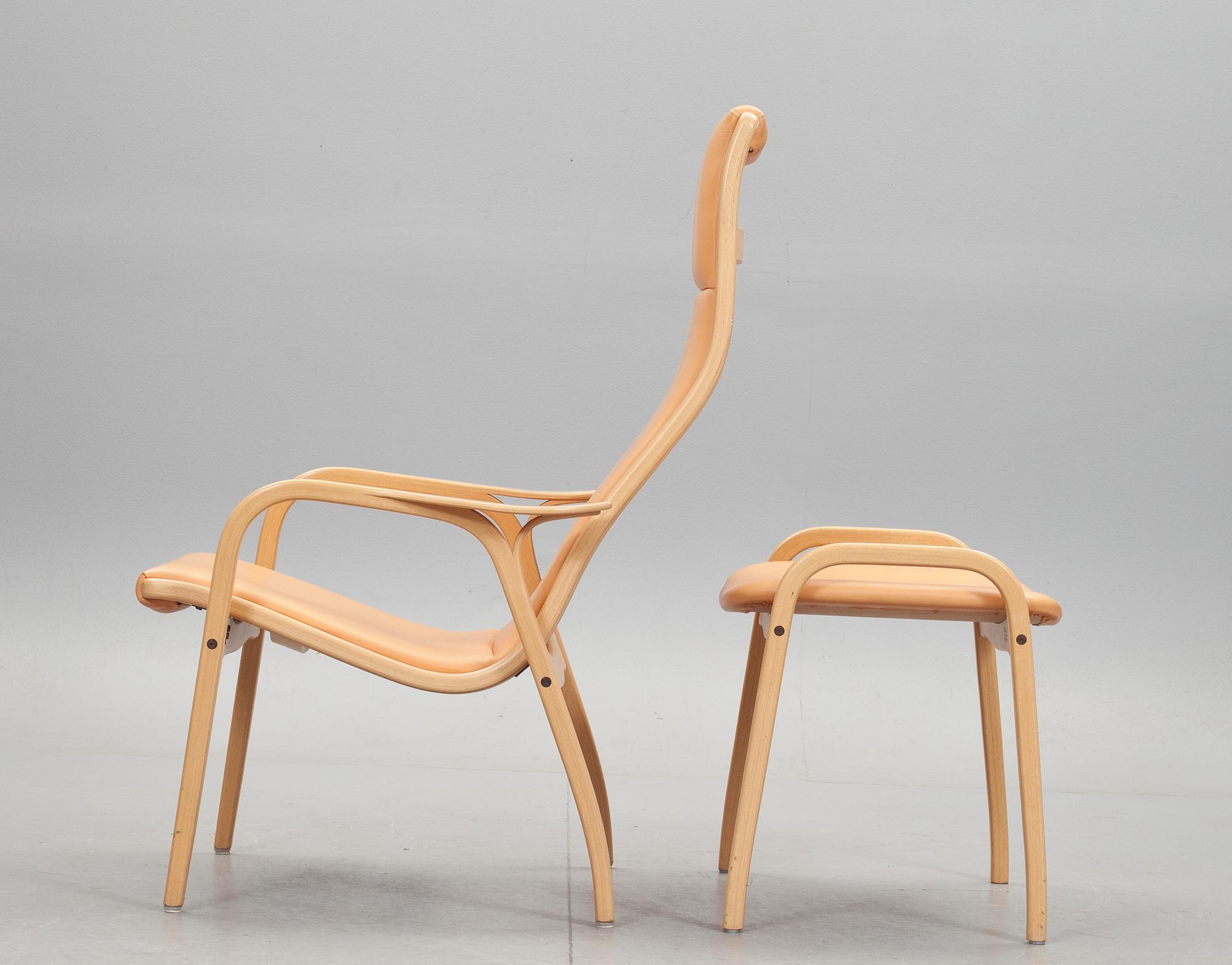 FÅTÖLJ med FOTPALL, "Lamino", Yngve Ekström, Swedese.