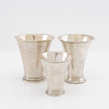 Goblets 3 pcs silver Sweden 18th century.