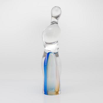 GÖRAN WÄRFF, unik skulptur av glas, Kosta Boda 1989.
