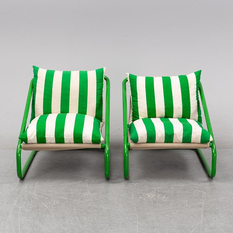 A pair of 'Gogo' easy chairs by Charlotte Rude & hjördis Olsson-Une, IKEA, model launched 1981.