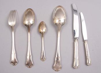 BESTICKUPPSÄTTNING, silver, för tolv personer, 85 delar, K. Andersson.
