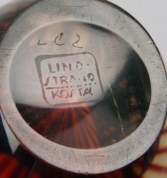 VAS, glas, "Colora", modell LC 2 Vicke Lindstrand, Kosta. 1950-tal.