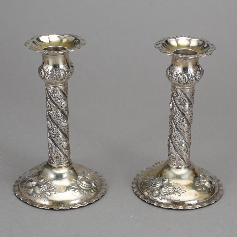 LJUSSTAKAR, 1 par, silver, E. Jänti, Helsingborg, 1966.