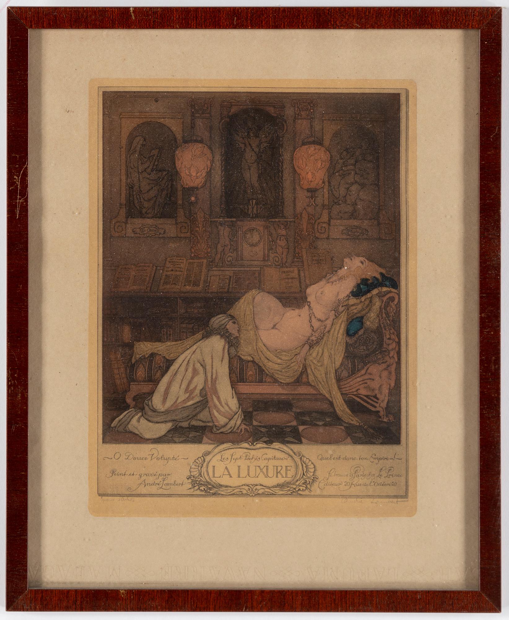 ANDRÉ LAMBERT, färgetsningar, 8 st.