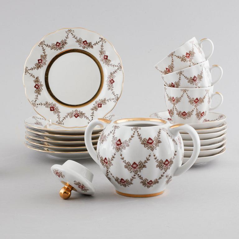 14 pcs tableware by Lomonosov, second half of the 20th century.