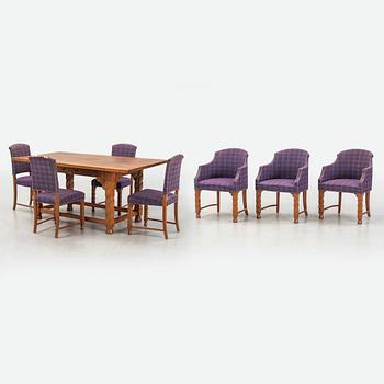 An eight-piece furniture suite, first half of the 20th Century.