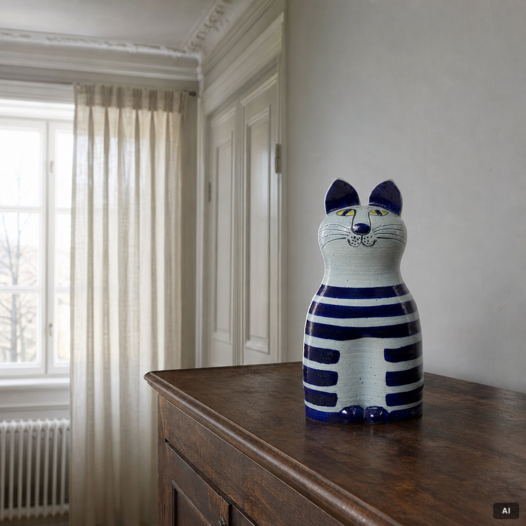 Lisa Larson, Figure, stoneware, "Big Cat" from the series "Tripp, trapp, trull", Gustavsberg.
