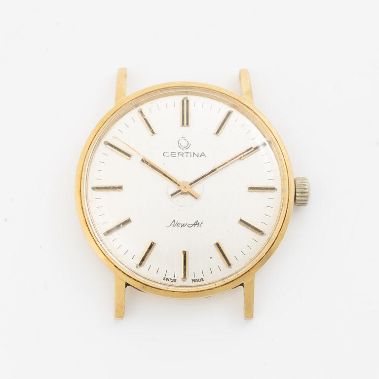 Certina, New Art, 18K gold, wristwatch, 33.5 mm.