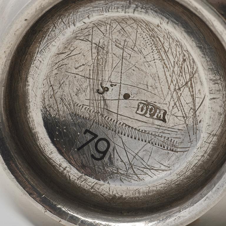 A Swedish 18th century silver brandy-bowl, mark of Daniel Poppelman, Gävle (1744-1764(1771)).