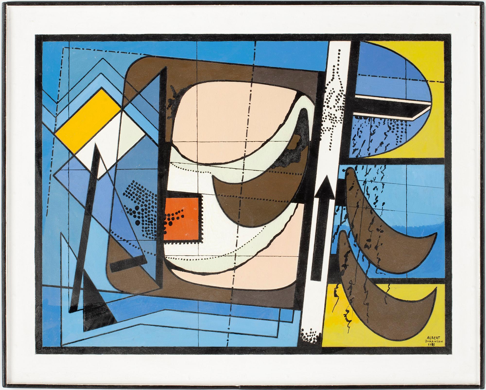 ALBERT JOHANSSON, akryl på pannå, sign.