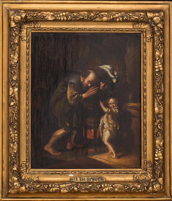 ADRIAN VAN DER WERFF, after, oil on relined canvas.