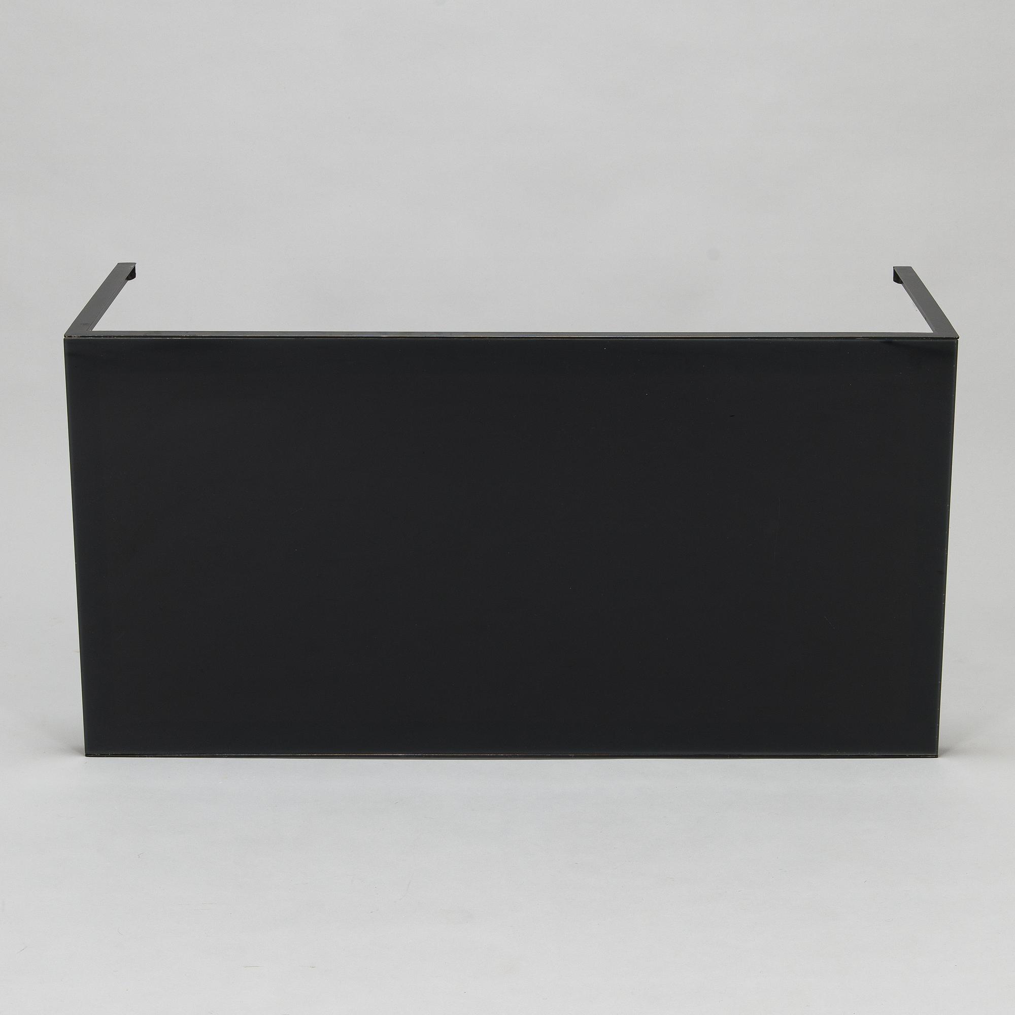 A black glass coffee table, second half of the 20th century.