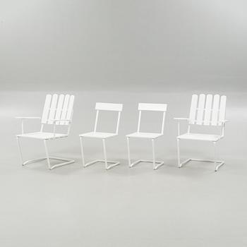 A garden furniture set of 5 pcs by Grythyttan, second half of the 20th century.
