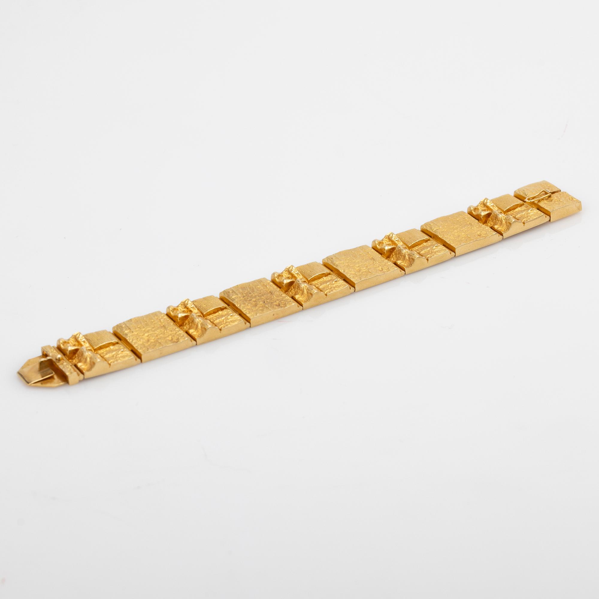 Björn Weckström, Bracelet, 18K gold, "Quadrate forms", for Lapponia, Finland.