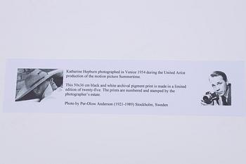 Per-Olow Anderson, 'Katharine Hepburn photographed in Venice 1954'.