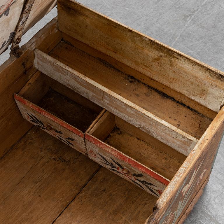 A Swedish painted chest from Uppland, probably Väddö, dated 1793.