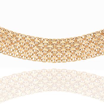 ARMBAND, 18k med 2 diamanter tot ca 0,4ct, Bröderna Hedens Guldsmeds AB, 1966. Vikt ca 23g.