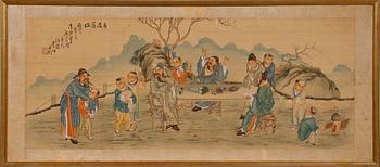 SIDENMÅLNING, Kina, 1800/1900-tal.