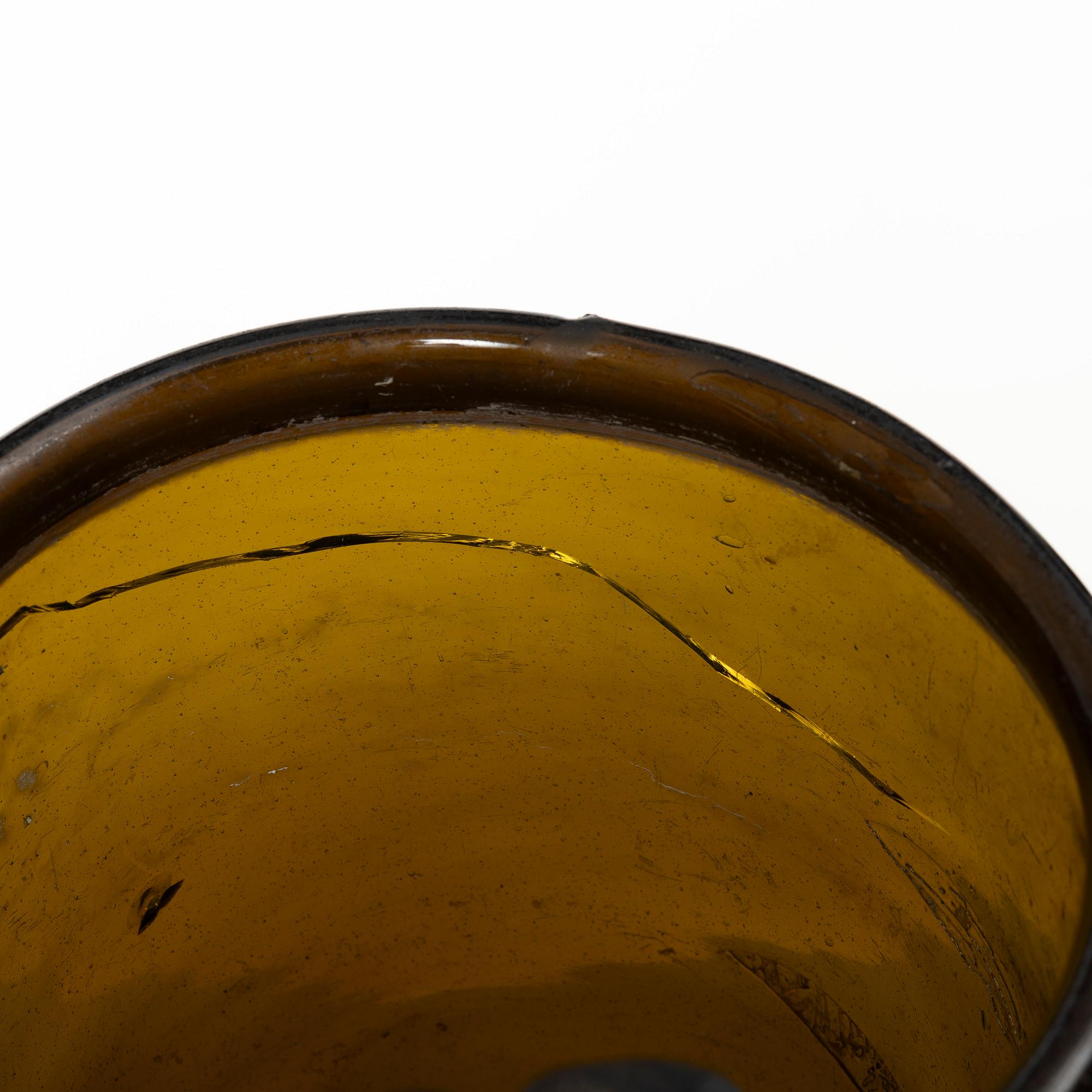 A large glass bowl and two large jars, 19th century.
