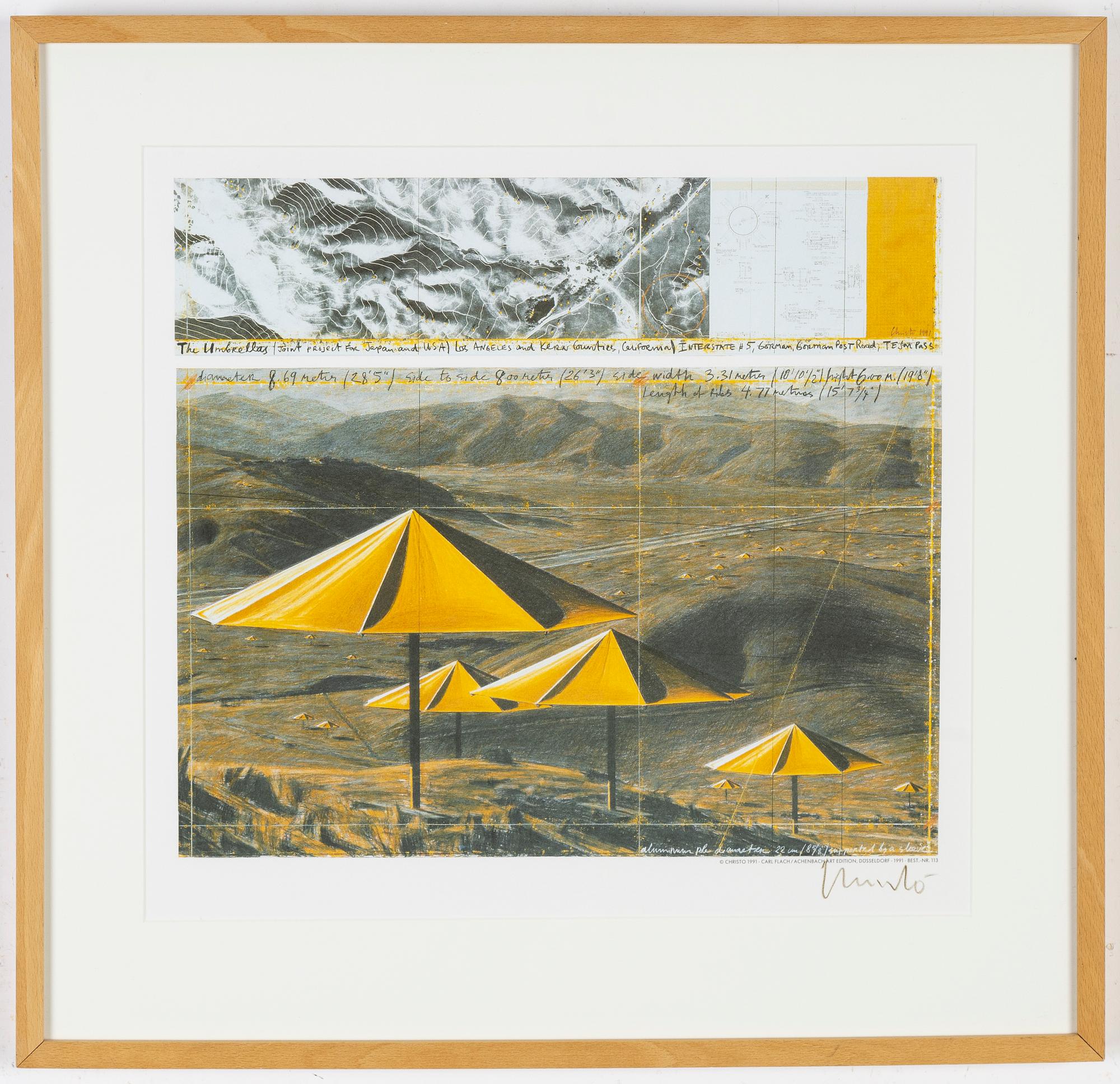 Christo & Jeanne-Claude, offset in colours, 1991, signed.
