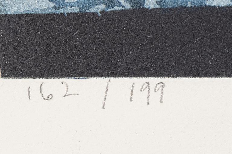 Lars Lerin, "Mellan husen-bilder från Lofoten", bibliophile edition with a colour lithograph "Tre Måsar".