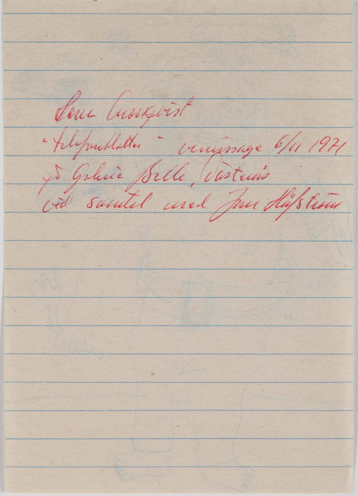 DRAWINGS AND HAND COLOURED ETCHINGS, 5 pcs, Hans Wigert and Lena Cronqvist.