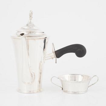 a silver coffee pot with a sugar bowl, Karl Andersson, Stockholm, Sweden, 1926.