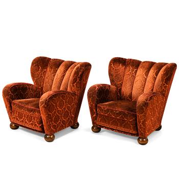 MÄRTA BLOMSTEDT, A pair of  mid 20th century armchairs.