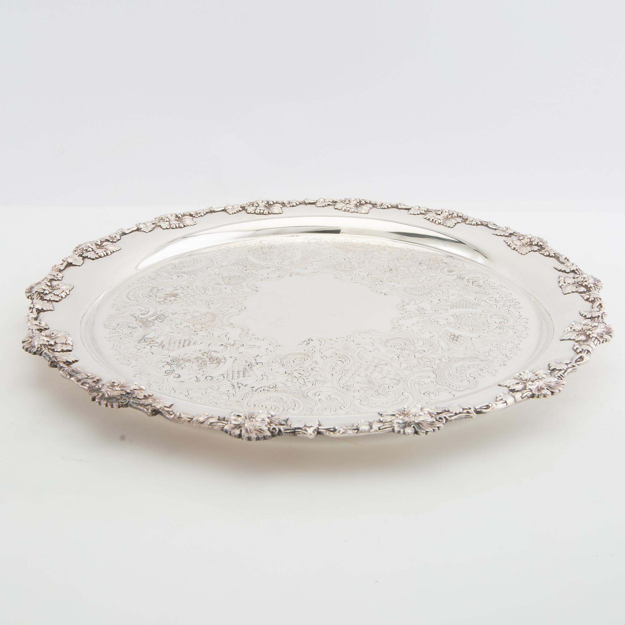 Trays 3 pcs of nickel silver, first half of the 20th century.