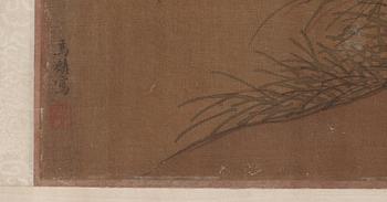 RULLMÅLNING, landskap med gäss i Ma Lins (ca 1180- ca 1256) efterföljd, Qingdynastin, troligen 1700-tal.
