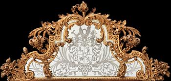 A Baroque late 17th century mirror with the arms of Count Wrede, attributed to Burchard Precht.