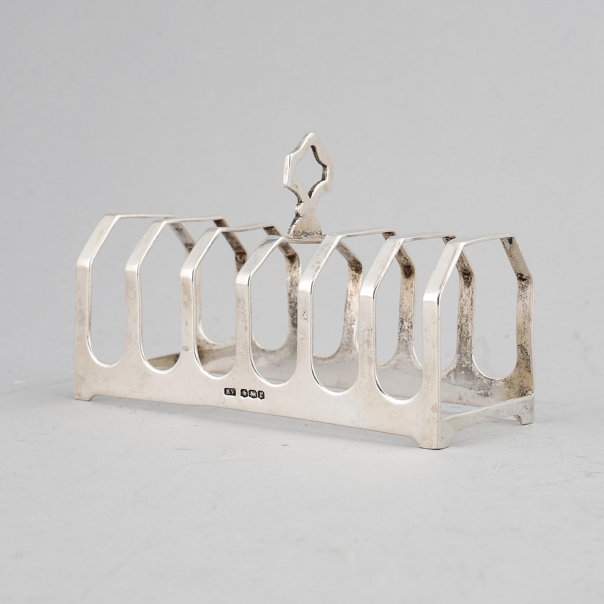 Emile Viner, toastrack, silver, Sheffield 1934.
