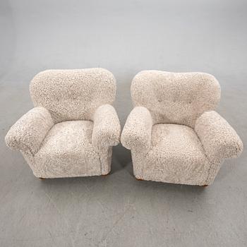 Armchairs, a pair, Swedish Modern, 1940s.