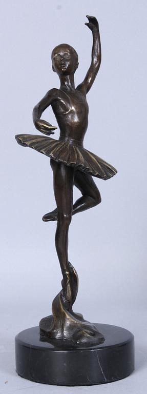 SKULPTUR, brons, märkt A. Leonard, 2000-tal.