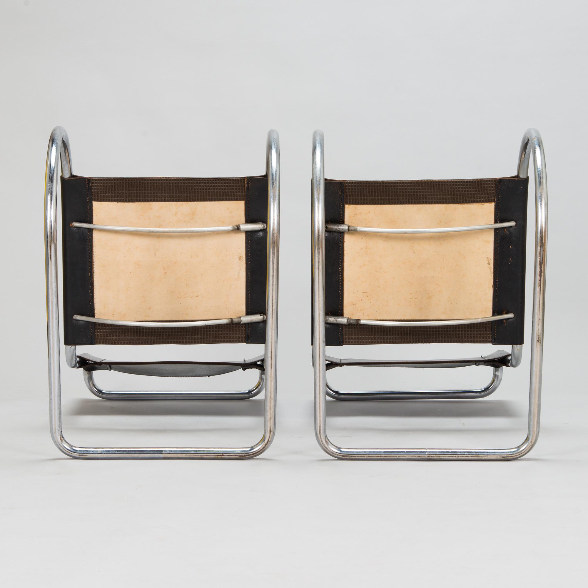 Ludwig Mies van der Rohe, a pair of "MR 10" chairs for Thonet, designed in 1927.
