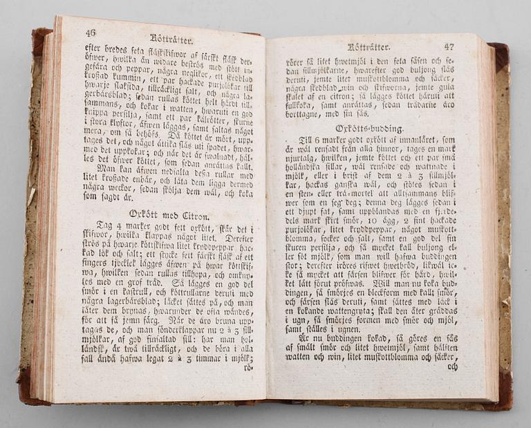 BOK: Ny Kokbok, av C Weltzin, Tidersrum 1814.