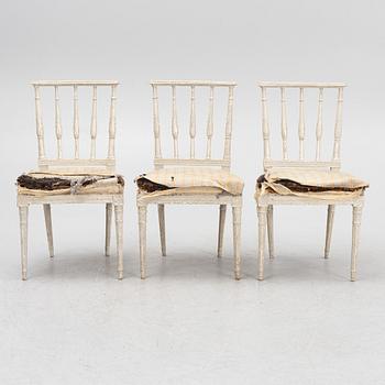 A set of six late Gustavian chairs by A. Hellman (master in Stockholm 1793-1825).