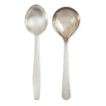 Two silver spoons, Wiwen Nilsson and Rey Urban, Sweden, 1949-74.