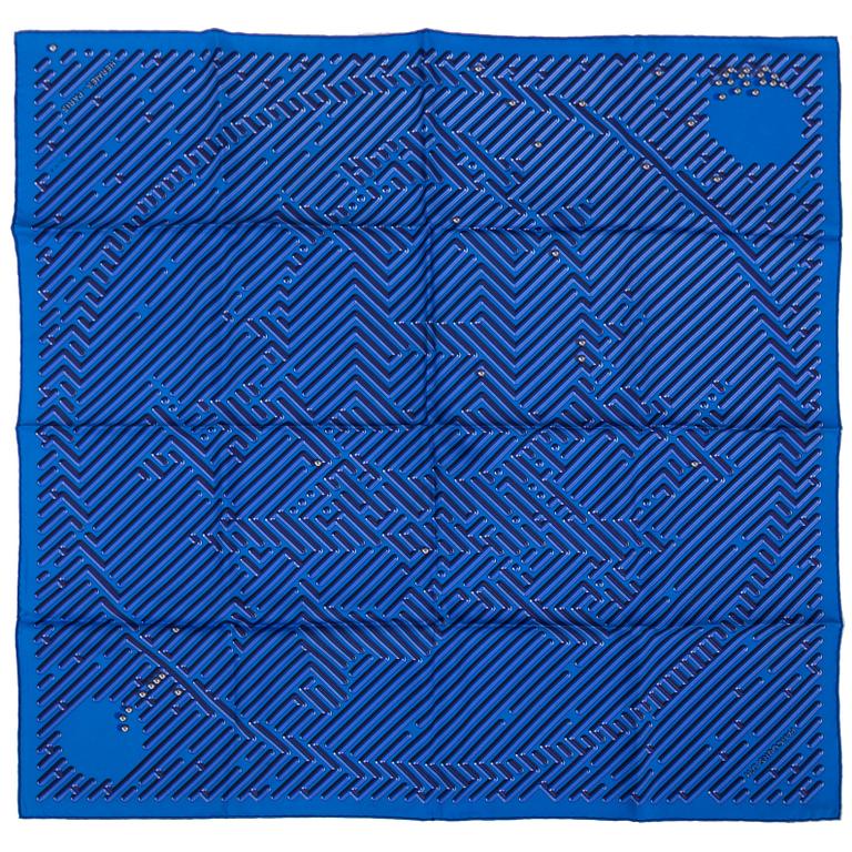 Hermès, a 'Parcours d'H' silk scarf.