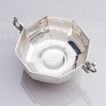 Hans Wiggman, brännvinsskål, silver, Kalmar 1750. Senbarock.