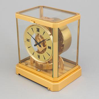 Jaeger Le Coultre Swiss Atmos Clock with round Roman Numeral, gold plated case, serial no 52642. Late 20th century.