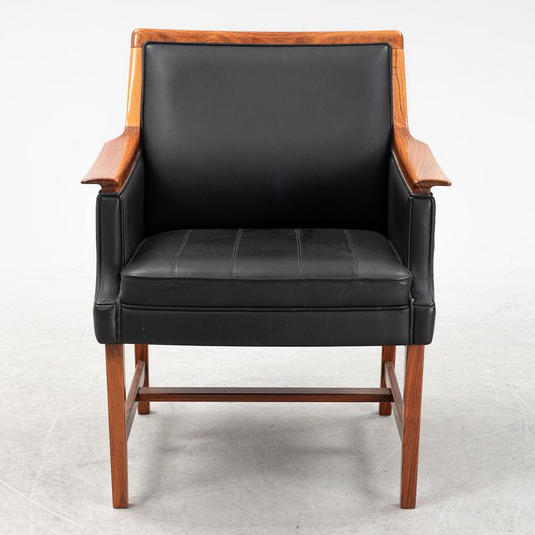 Torbjørn Afdal, a 'Minerva' rosewood desk and a chair, Bruksbo, Haug Snekkeri AS, Norway, 1960's.