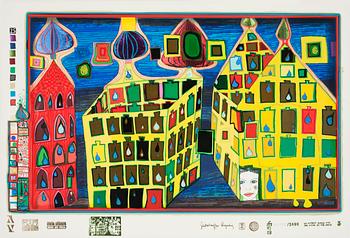 Friedensreich Hundertwasser, "Look at it on a rainy day (The Regentag portfolio)".